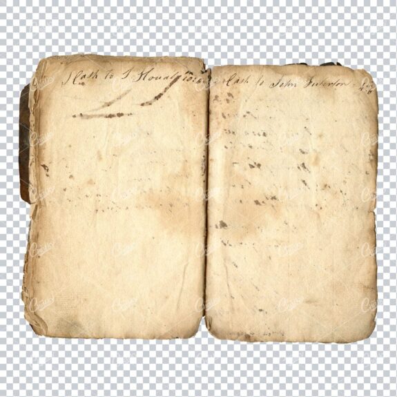 Aged with Beautiful Petina - Antique Handwritten Book Scan No.24