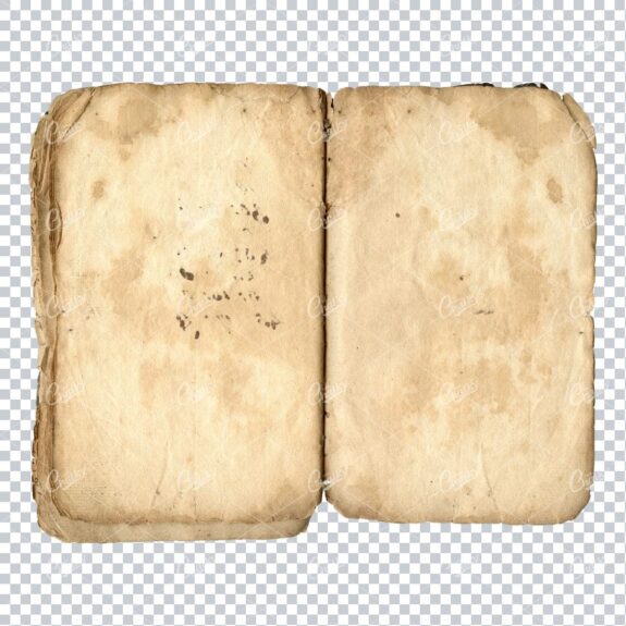 Blank Antique Folded and Worn Small Tan Notebook No.1