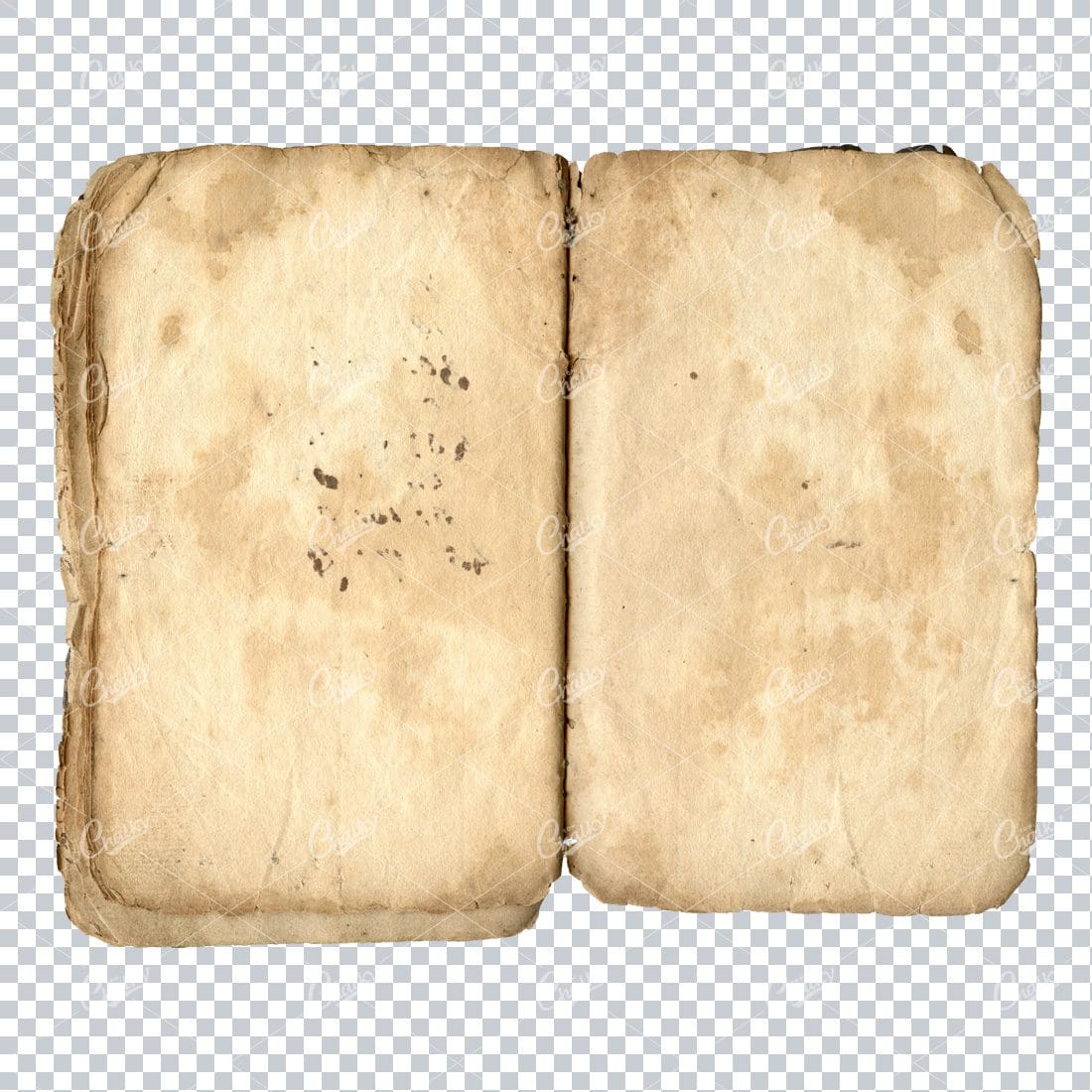 Blank Antique Folded and Worn Small Tan Notebook No.1