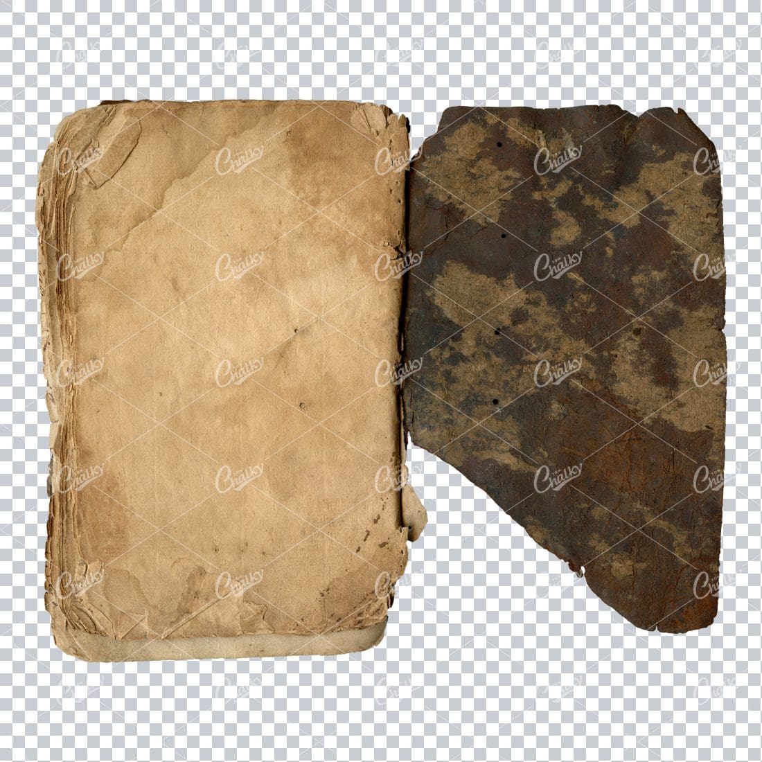Blank Antique Folded and Worn Small Tan Notebook No.2