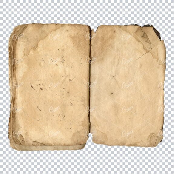 Blank Antique Folded and Worn Small Tan Notebook No.4