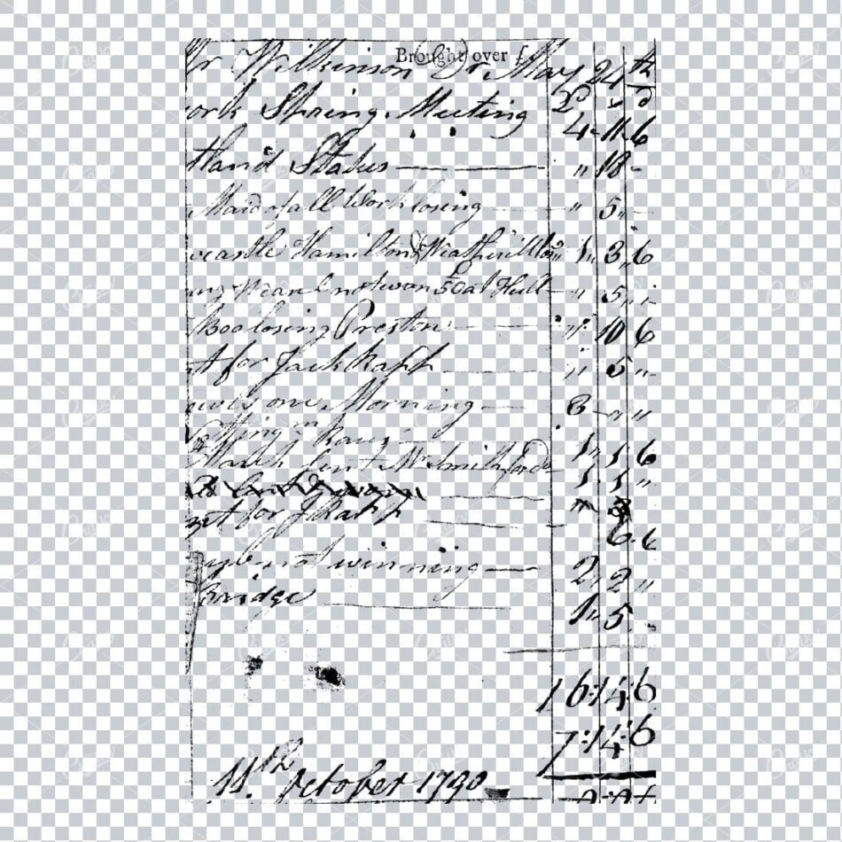 Handwritten Transparent PNG Scan from Antique Notebook