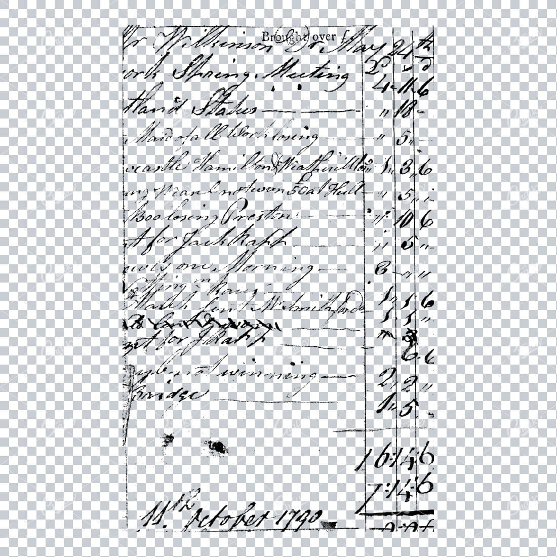Handwritten Transparent PNG Scan from Antique Notebook