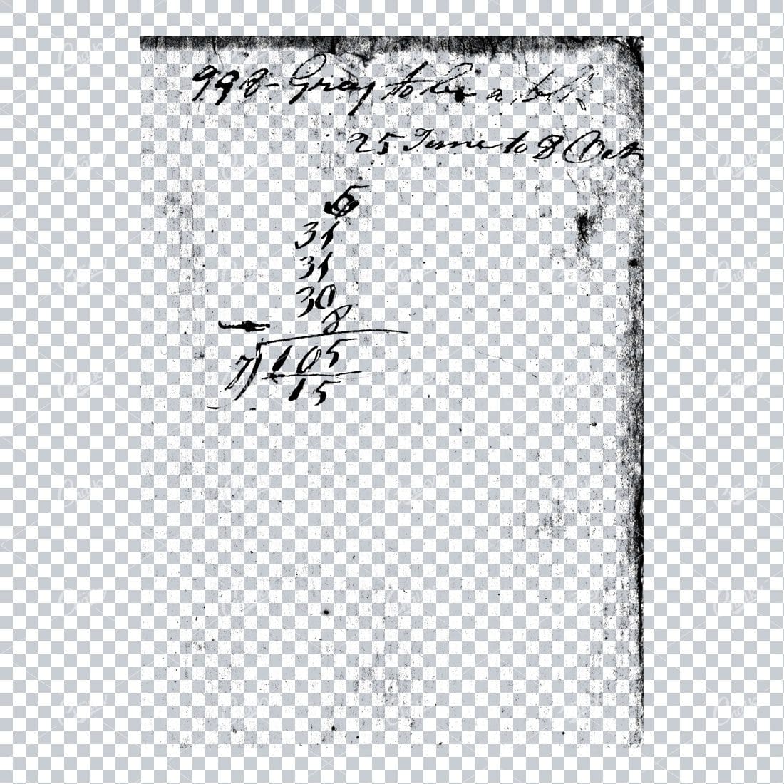 Transparent Book Page Texture - Vintage PNG Overlay No.3