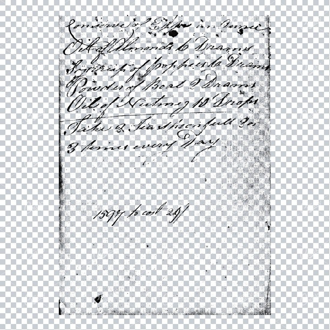 Transparent Book Page Texture - Vintage PNG Overlay No.14