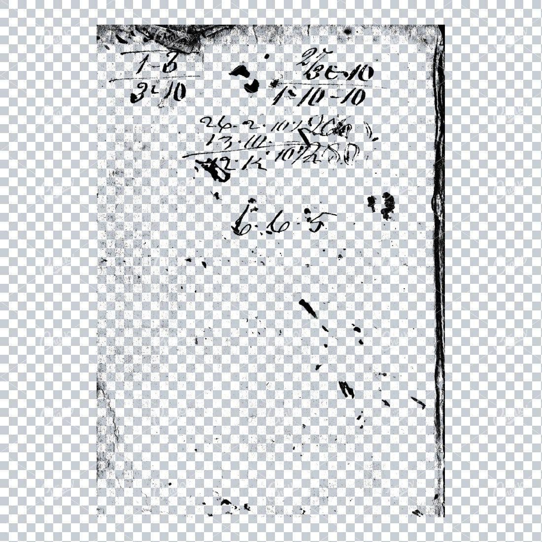 Transparent Book Page Texture - Vintage PNG Overlay No.15