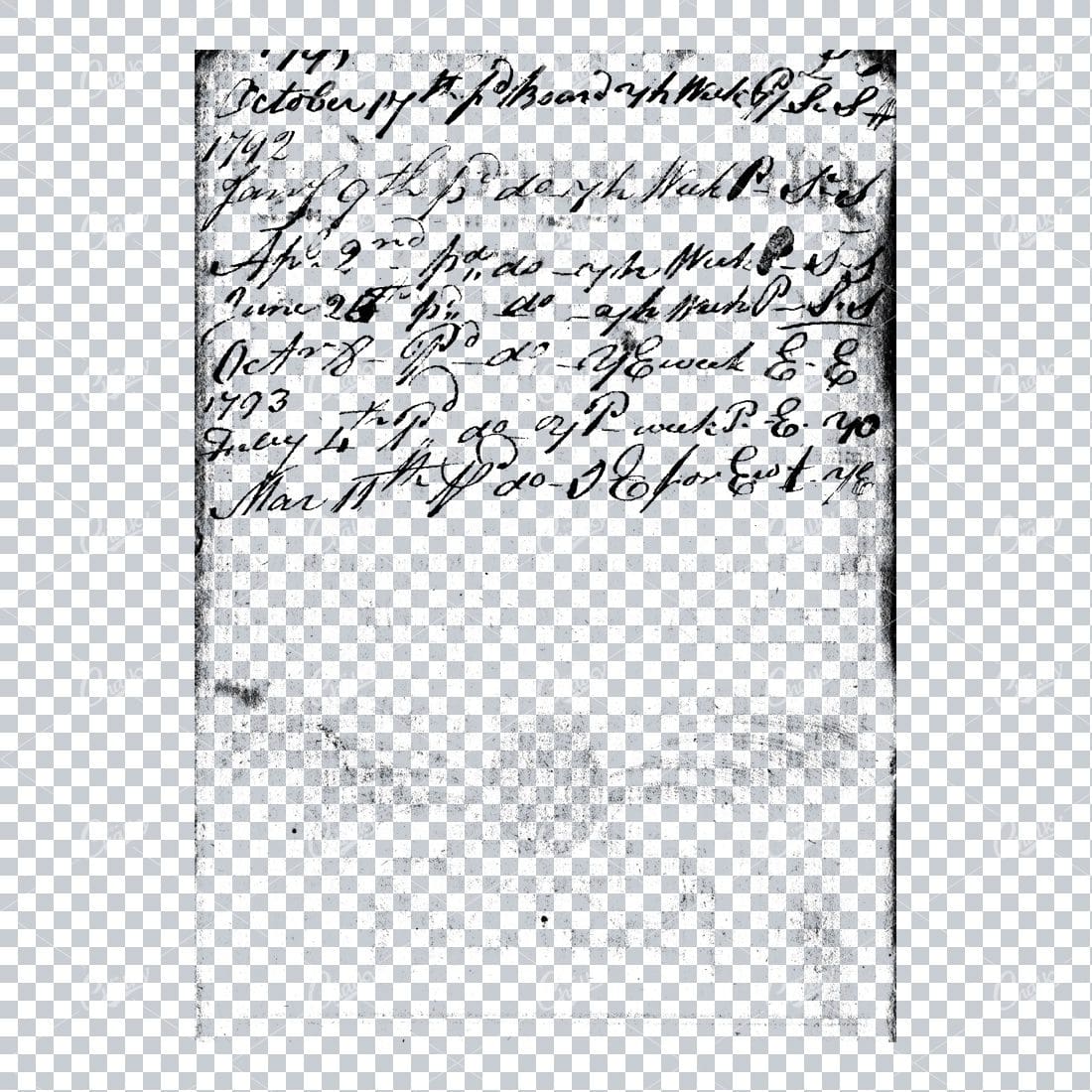 Transparent Book Page Texture - Vintage PNG Overlay No.18