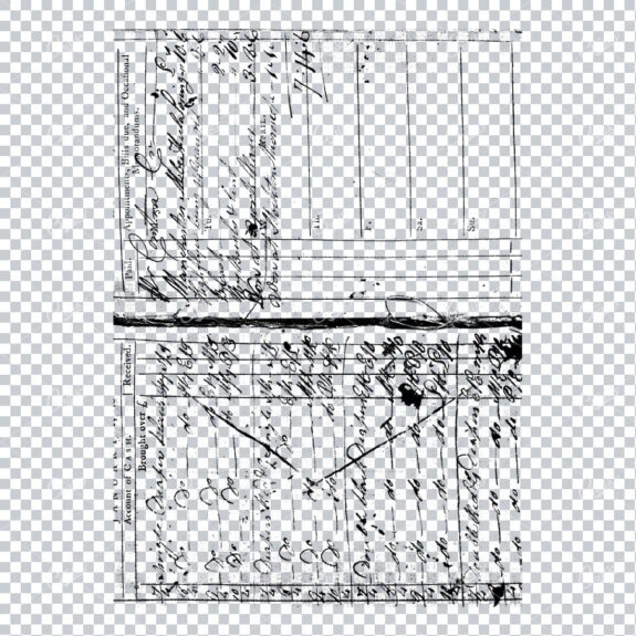 Transparent Book Page Texture - Vintage PNG Overlay No.19