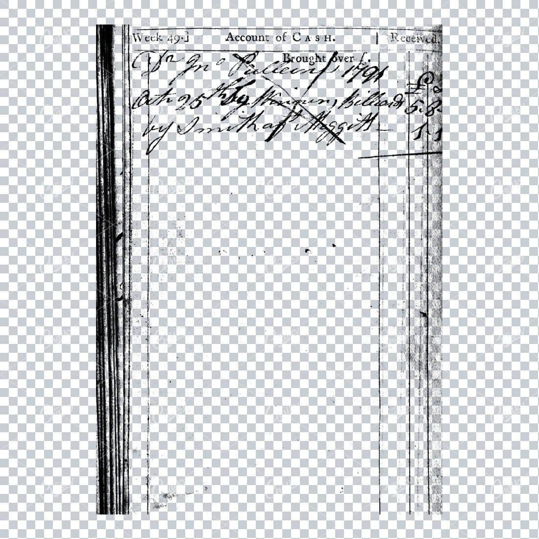 Transparent Book Page Texture - Vintage PNG Overlay No.27