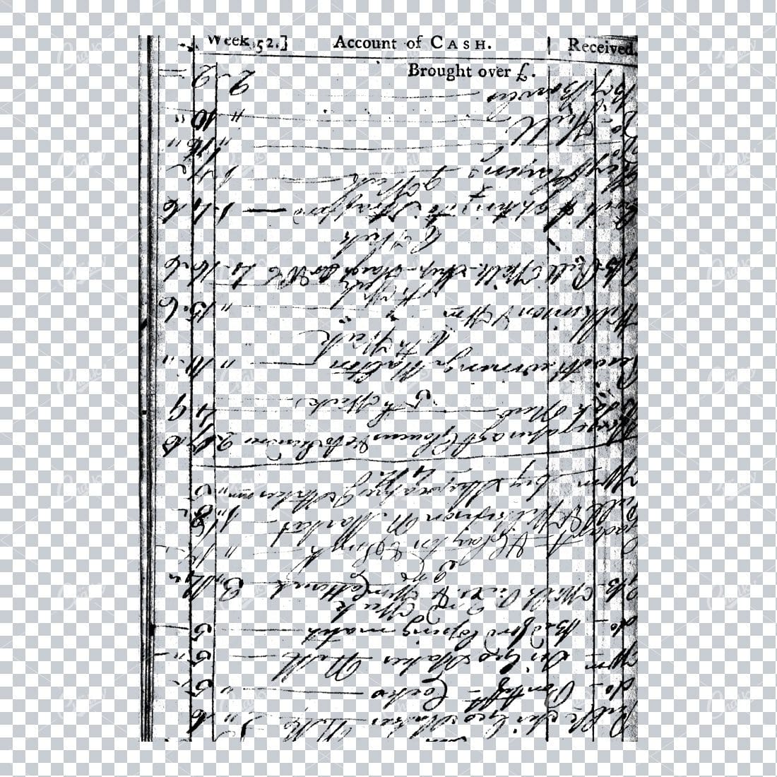 Transparent Book Page Texture - Vintage PNG Overlay No.32