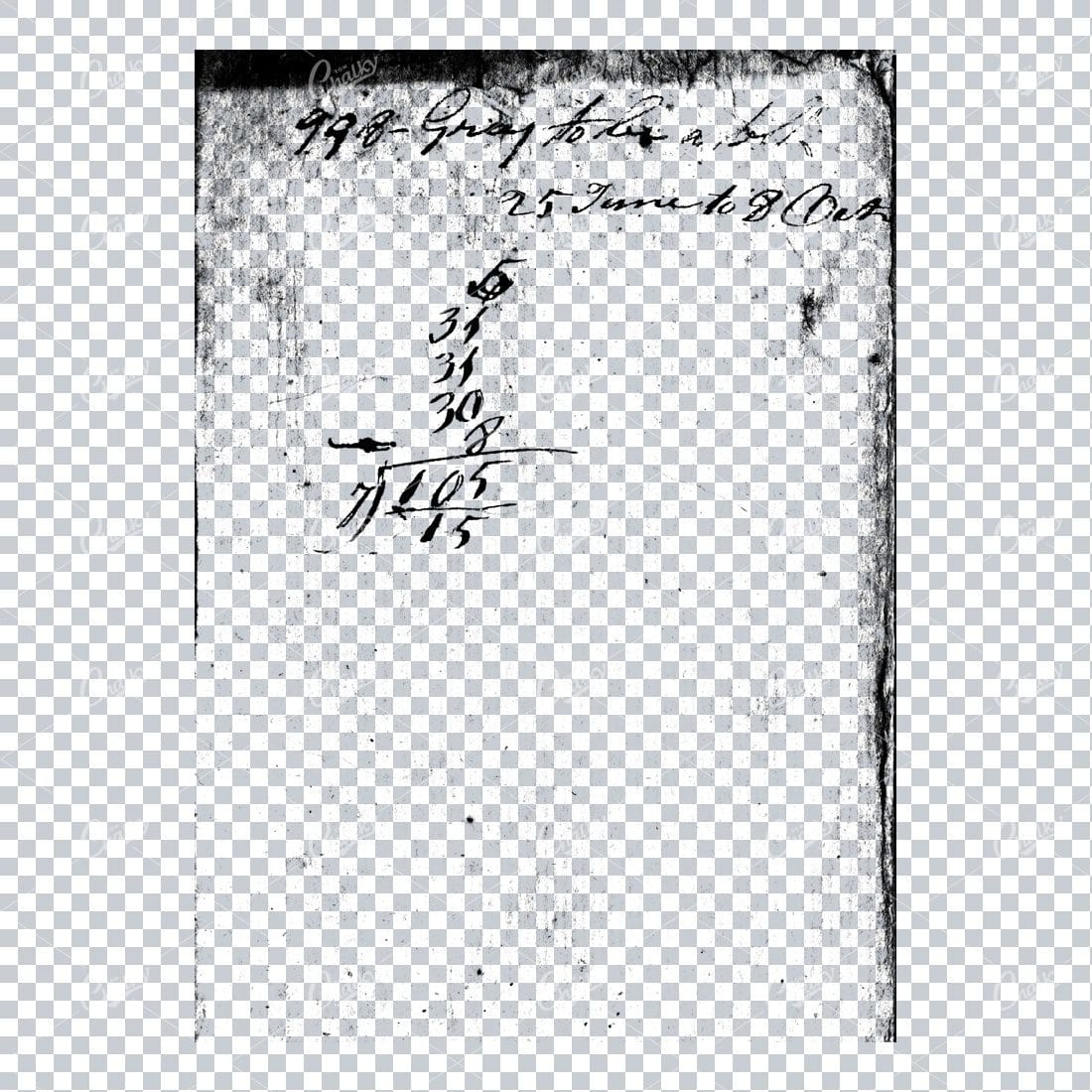 Transparent Book Page Texture - Vintage PNG Overlay No.37
