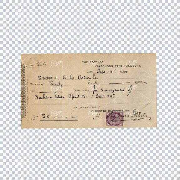 Antique Handwritten Receipt / Check