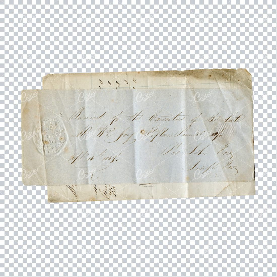 Beautifully Handwritten Calligraphy Invoice Cover Sheet With Embossed Stamp