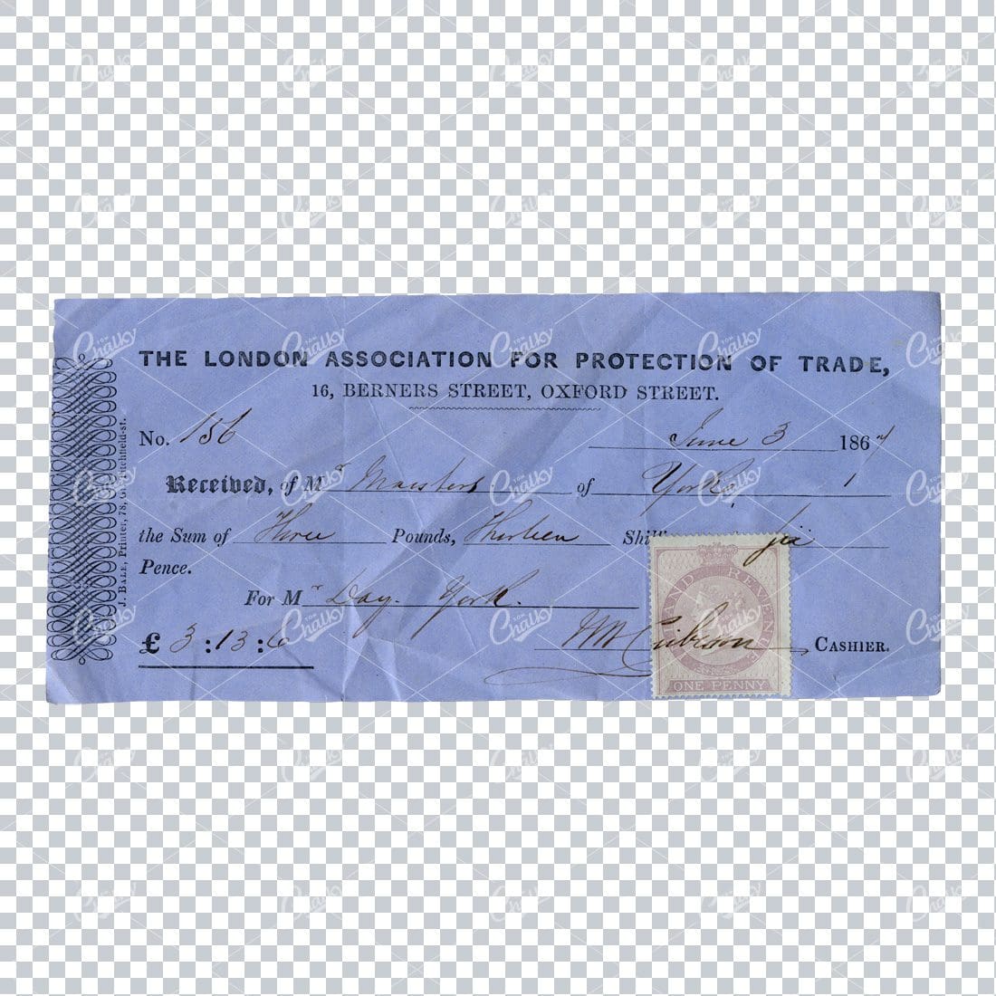 Antique Paper Ephemera Scan - Receipt No.2