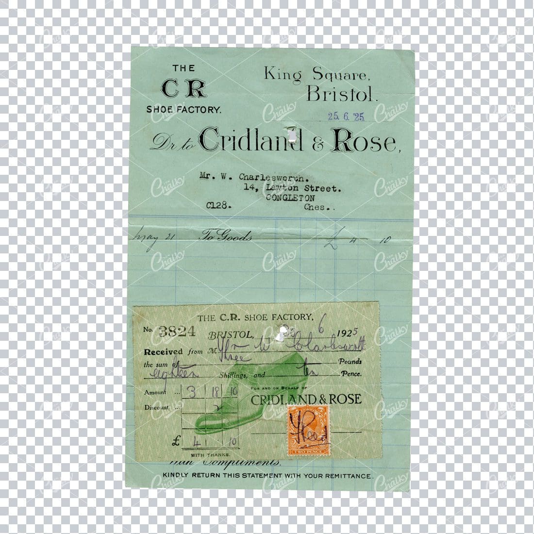 Antique Paper Ephemera Scan - Receipt No.5