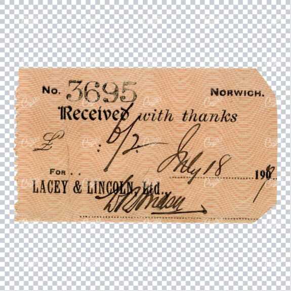 Antique Paper Ephemera Scan - Receipt No.7
