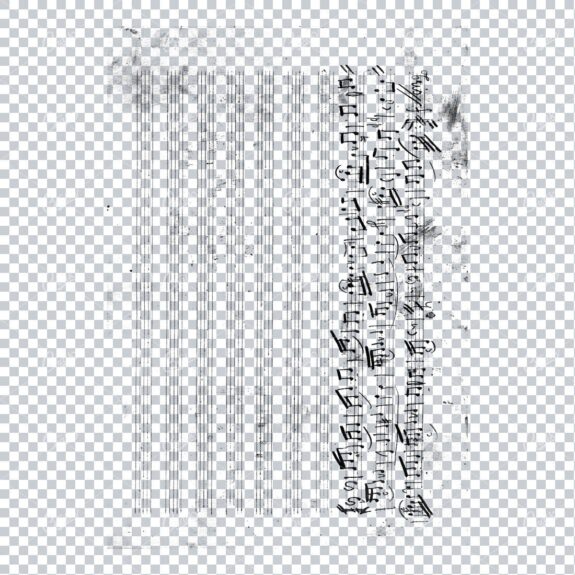 Transparent PNG Overlay Texture - Vintage Handwritten Music Sheet - Worn and Aged No.2
