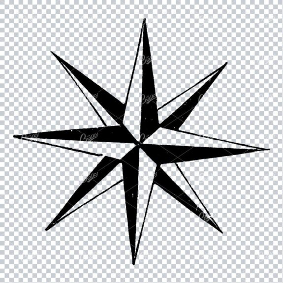 Vintage Engraved Illustration of a Nautical Star