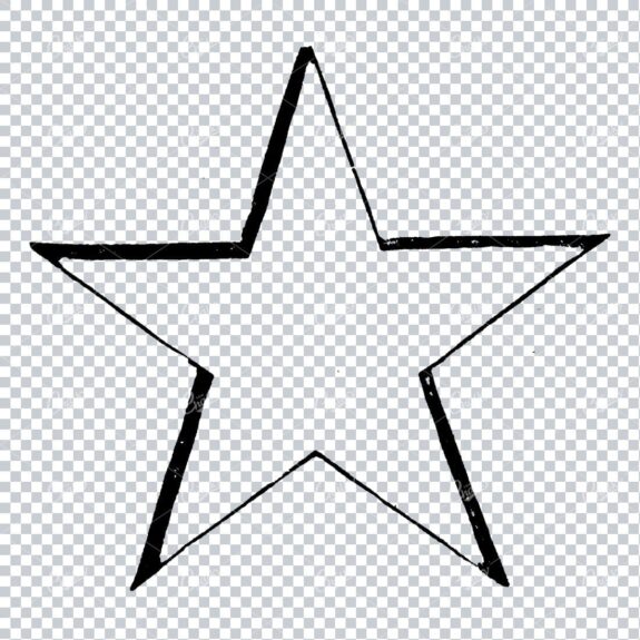 Old Engraved Illustration of an Star Outline