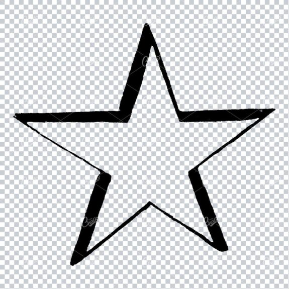 Handmade Illustration of a Stars Outline