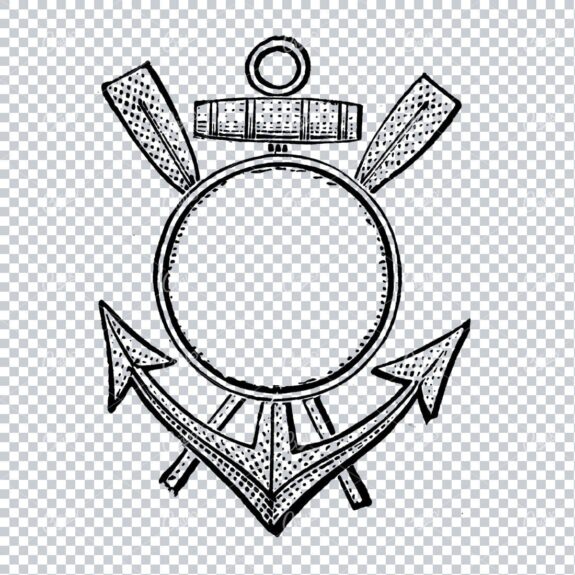 Nautical Themed Decorative Badge Border - Vintage Illustration No.1