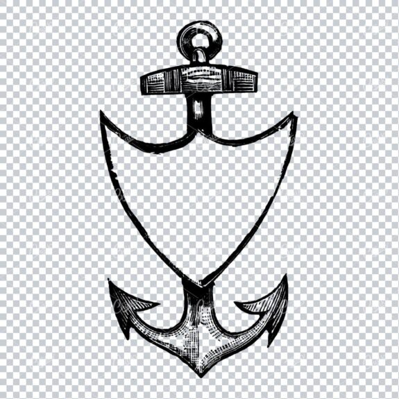 Nautical Themed Decorative Badge Border With Anchor