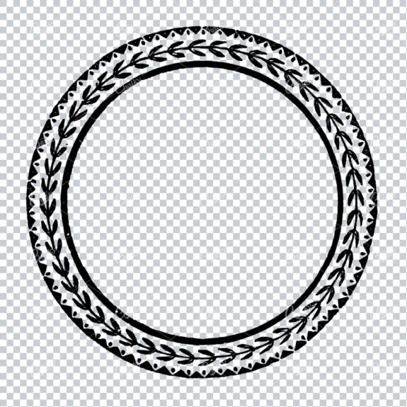 Circular Frame / Border with Laurel Decorative Element