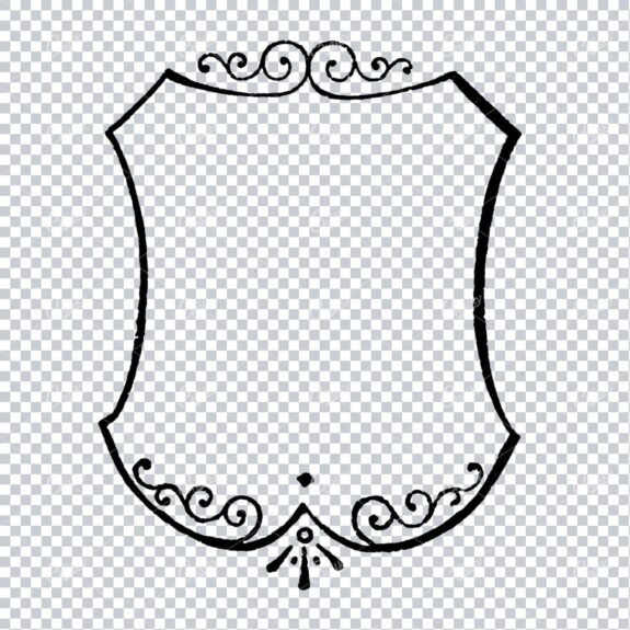 Decorative Line Art Border / Badge - Vintage Illustration No.6