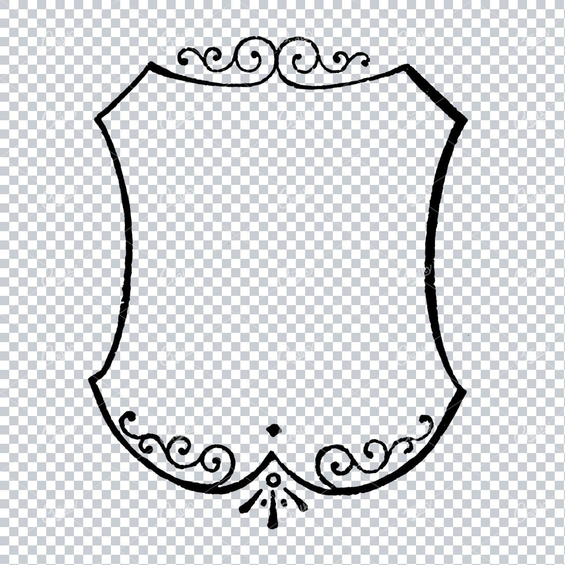 Decorative Line Art Border / Badge - Vintage Illustration No.6