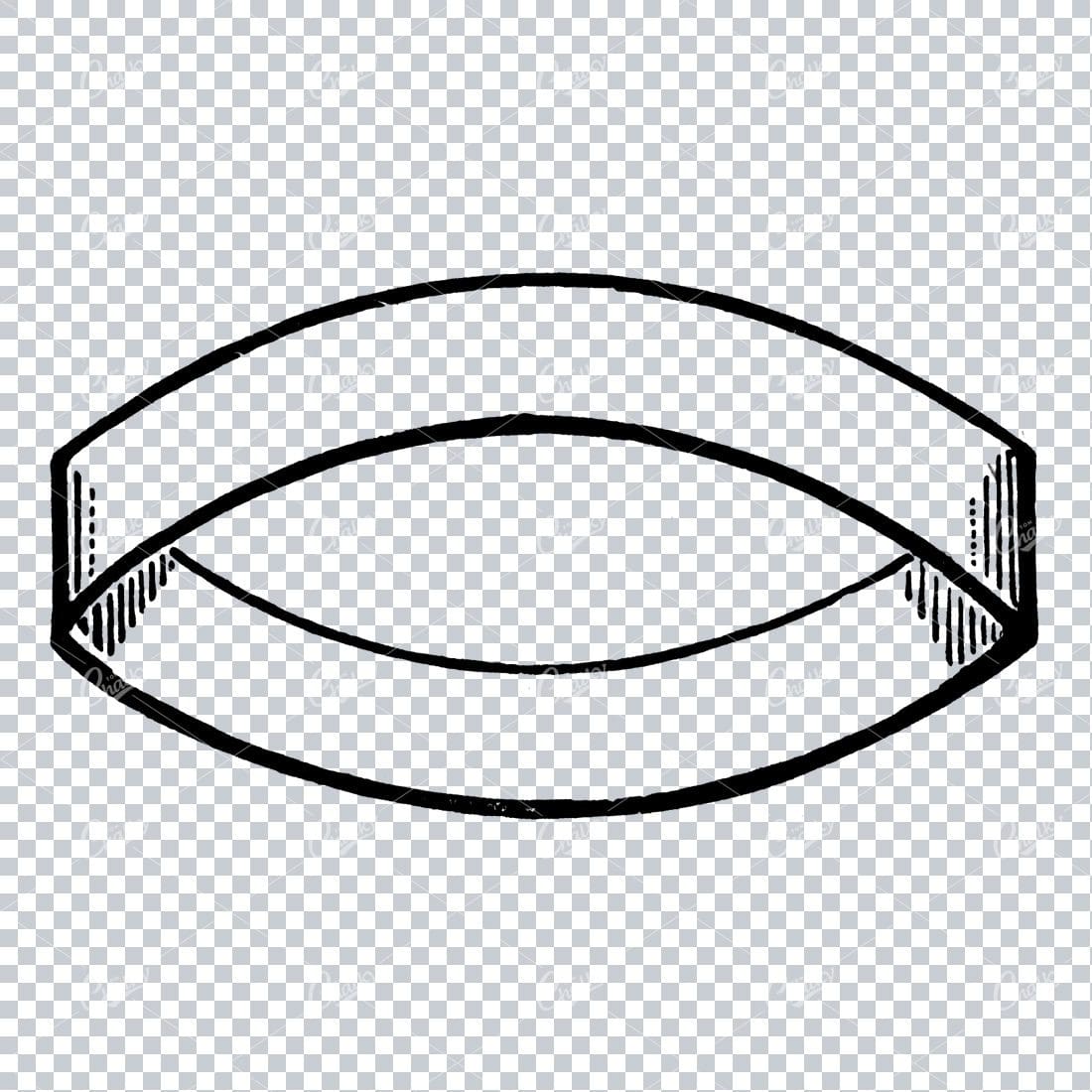 Simple Banner Line Art - Oval Shape