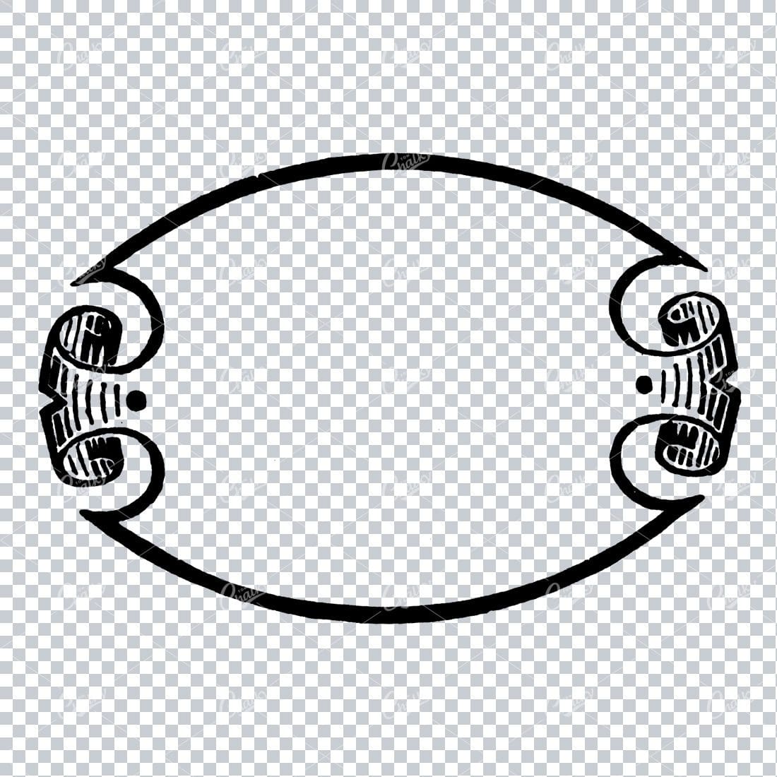Decorative Antique Oval Border / Badge / Frame Illustration No.3