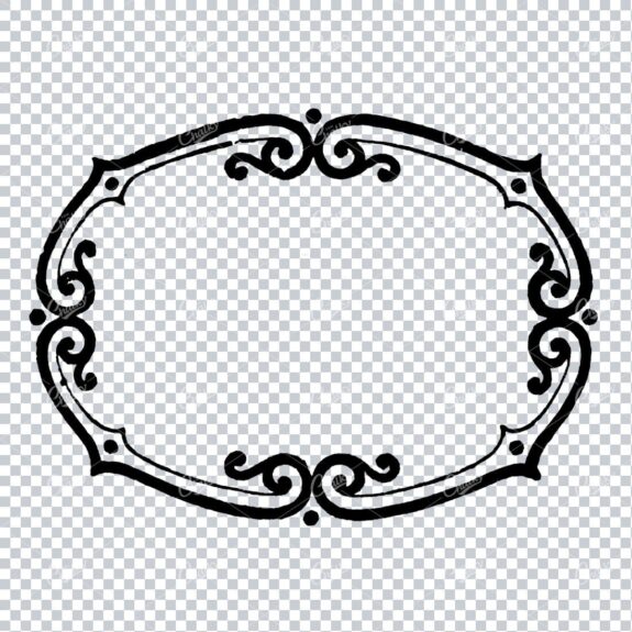 Decorative Antique Oval Border / Badge / Frame Illustration No.4