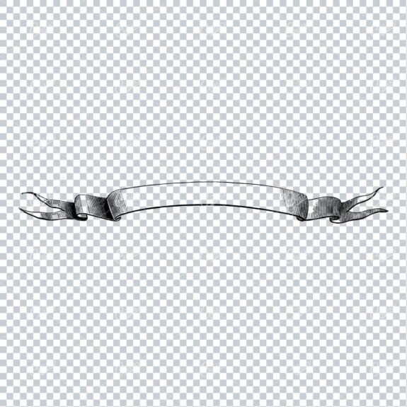 Folded / Ruffled Scroll Banner Line Art Illustration No.1