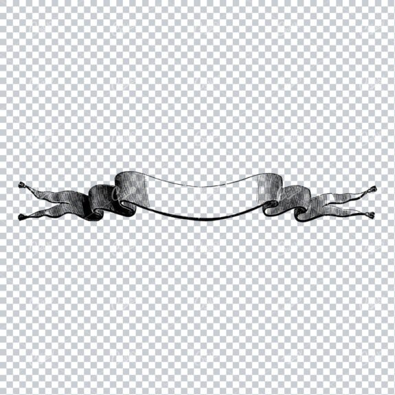 Folded / Ruffled Scroll Banner Line Art Illustration No.2