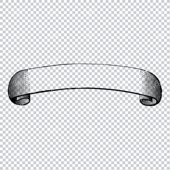 Folded / Ruffled Scroll Banner Line Art Illustration No.8