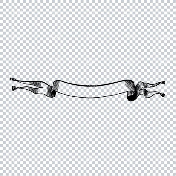 Folded / Ruffled Scroll Banner Line Art Illustration No.9