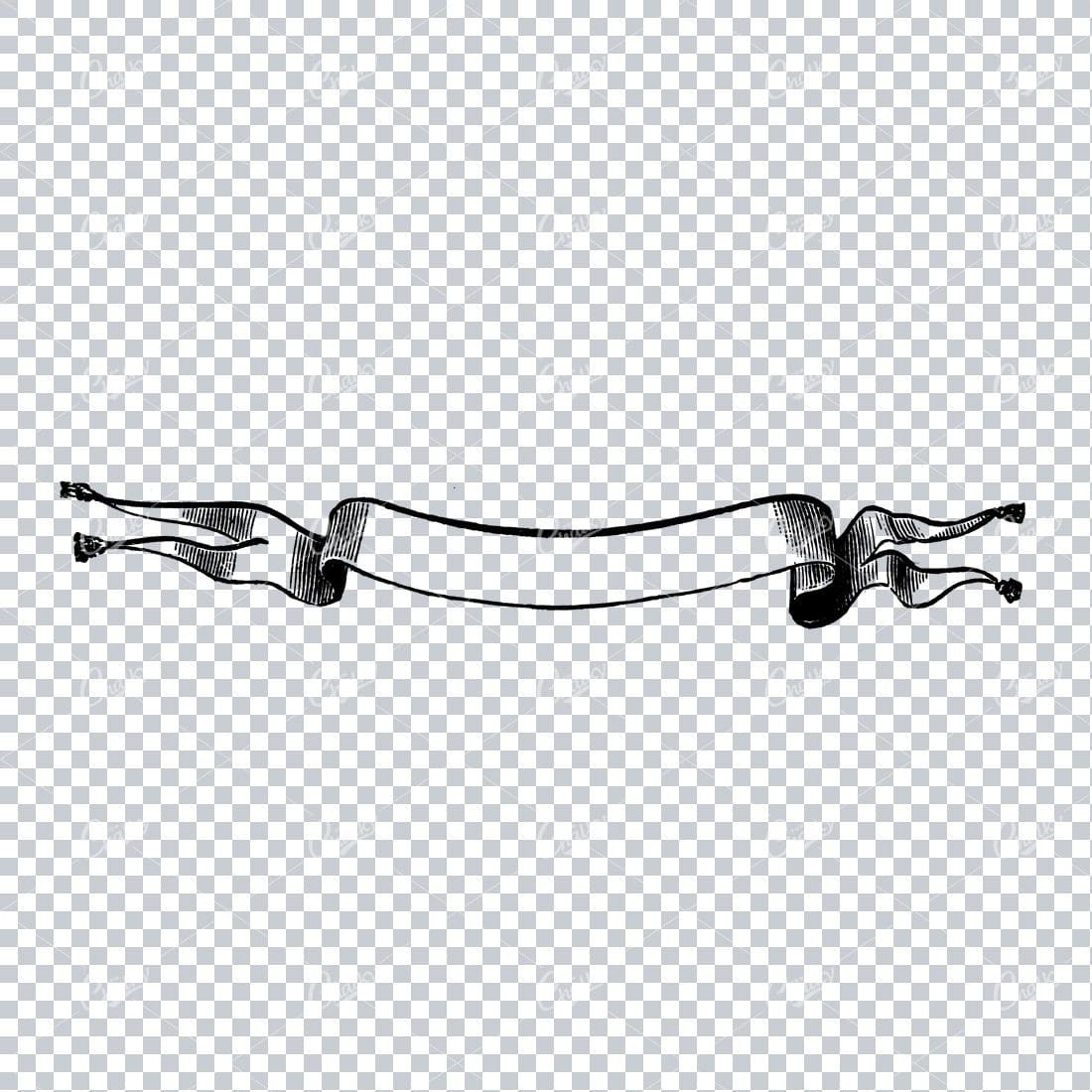 Folded / Ruffled Scroll Banner Line Art Illustration No.9