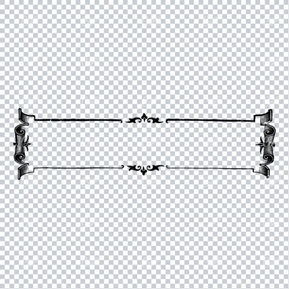 Folded / Ruffled Scroll Banner Line Art Illustration No.13