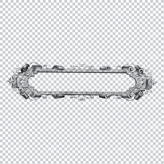 Folded / Ruffled Scroll Banner Line Art Illustration No.14