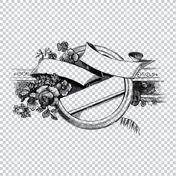 Circular Floral and Banner Logo / Emblem Design - Perfect for Branding