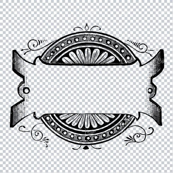 Antique Badge Design Asset - Circle with Overlapping Banner