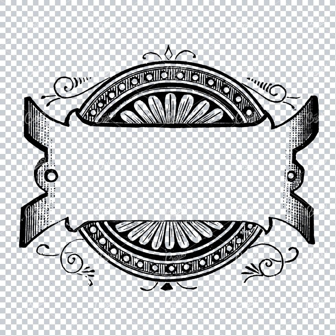 Antique Badge Design Asset - Circle with Overlapping Banner