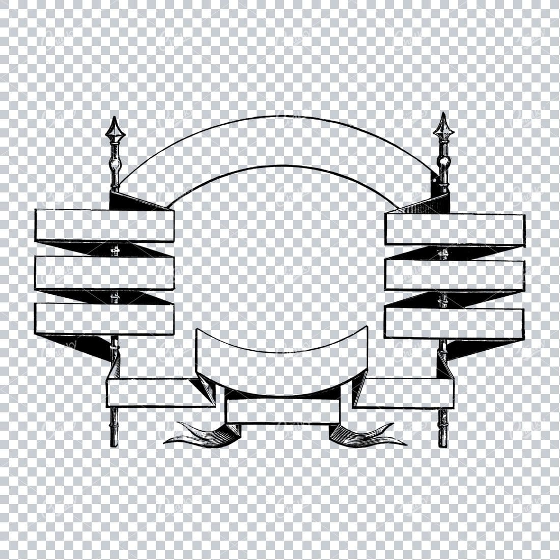 Large Scroll / Banner with Rounded Top - Display Header Design Piece