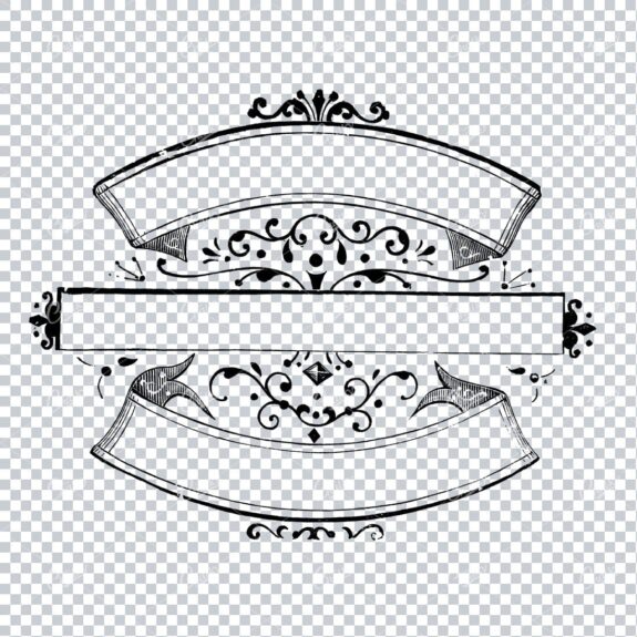 Decorative Flourished Banner / Header / Badge Illustration