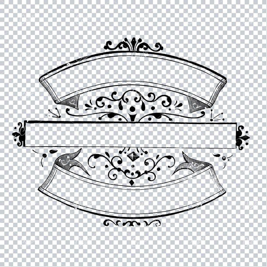 Decorative Flourished Banner / Header / Badge Illustration