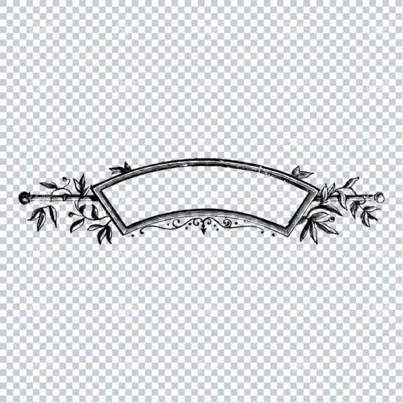 Rounded Banner Illustration Decorated with Leaves