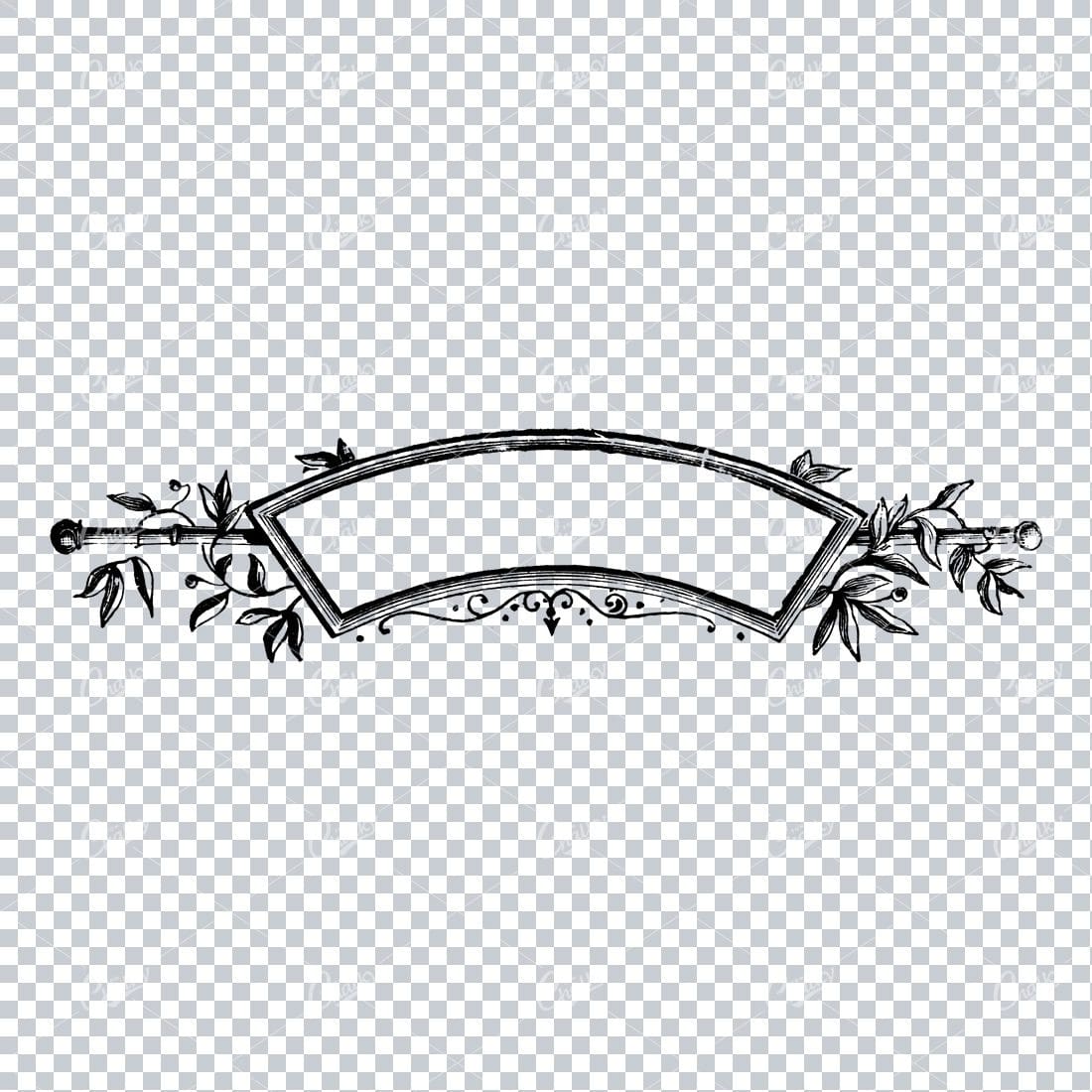Rounded Banner Illustration Decorated with Leaves