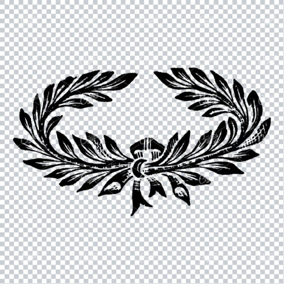 Hand Drawn Antique Wreath Line Art Illustration No.9
