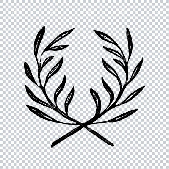 Hand Drawn Antique Wreath Line Art Illustration No.12