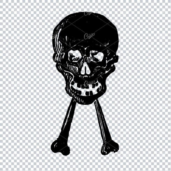 Human Skull with Cross Bones No.1